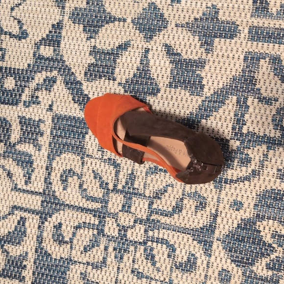 Beautiful retro orange and brown heels - Picture 3 of 4